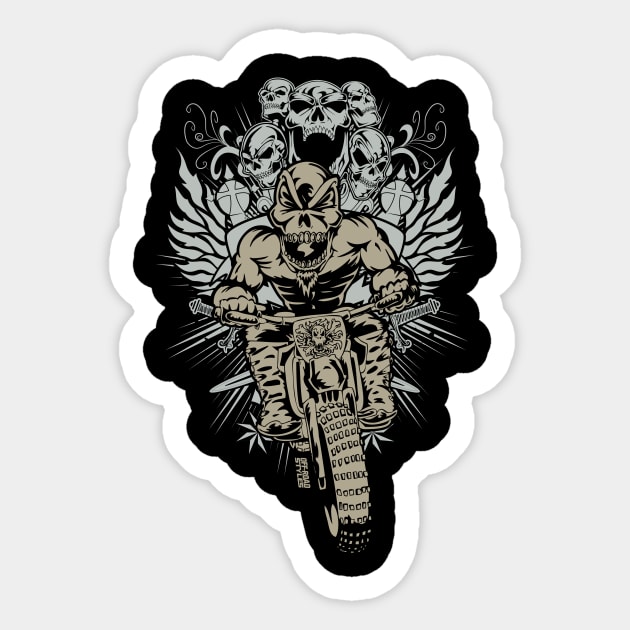 Dirtbike Skull Scream Sticker by OffRoadStyles